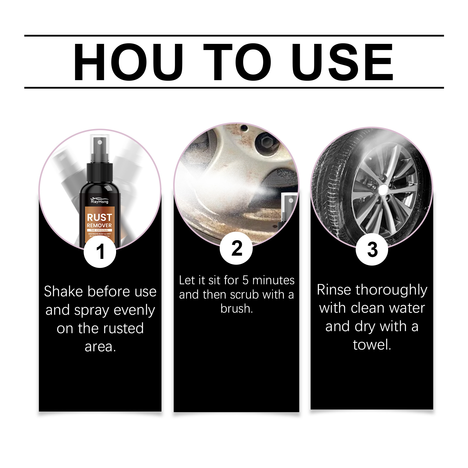 Rayhong Car Rust Remover Rust Remover, Gloss Mild Clean Stain Remover Car Rust Remover - Image 6