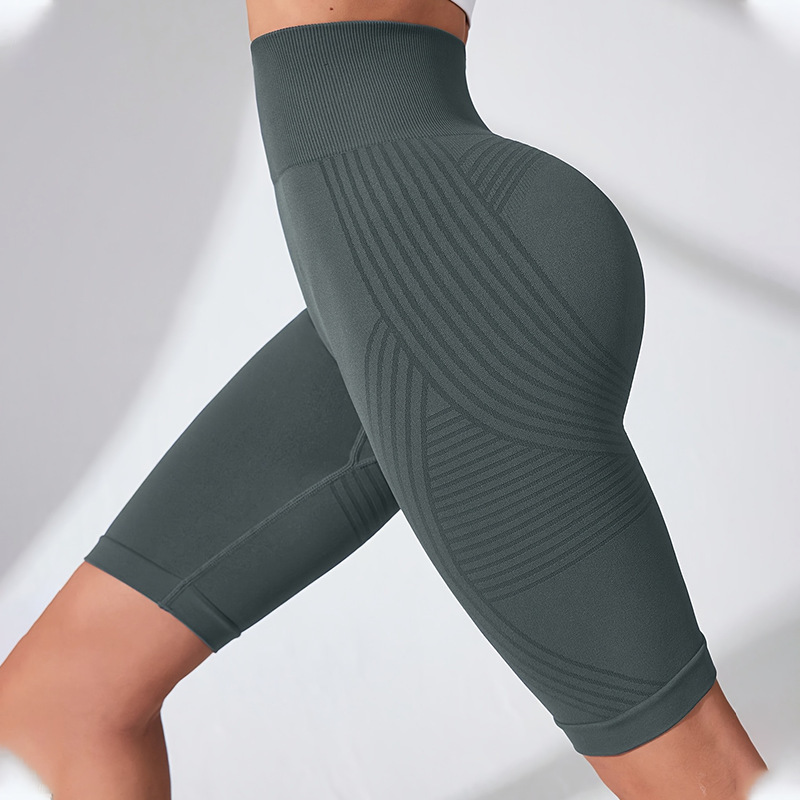 Seamless Butt-Lifting Fitness Pants with Tummy Control and High Waist Peach Bottom Yoga Shorts - Image 4