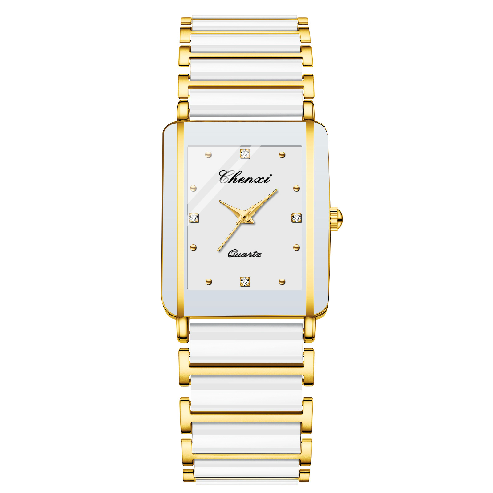 Square Couple Watch for Women and Men Ceramic Quartz Watch - Image 11