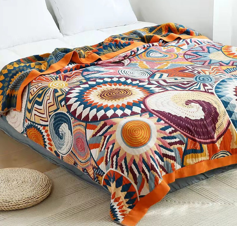 1pc Bohemian Style Flannel Blanket Nordic Tribal Print, Ultra Soft Lightweight for Sofa, Bed, Travel, Season, Home Decor Gift - Image 6