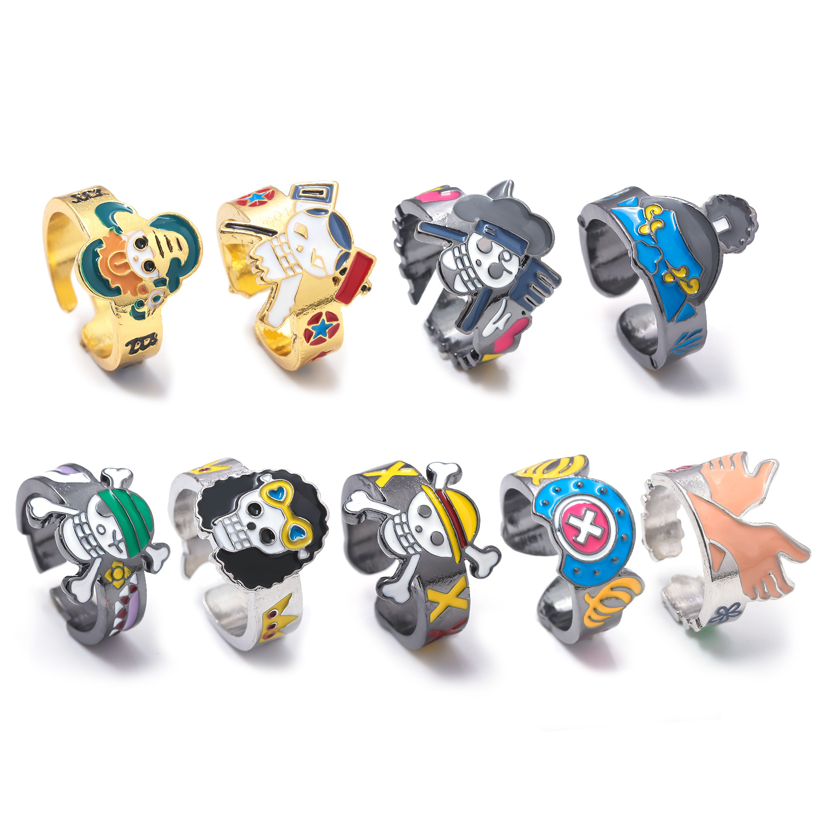 Anime Merchandise One Piece Straw Hat Pirates Ring - Luffy, Zoro, Sanji, Nami, Robin, Chopper Cosplay Finger Ring - Image 5