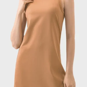 Round Neck Sleeveless Active Dress