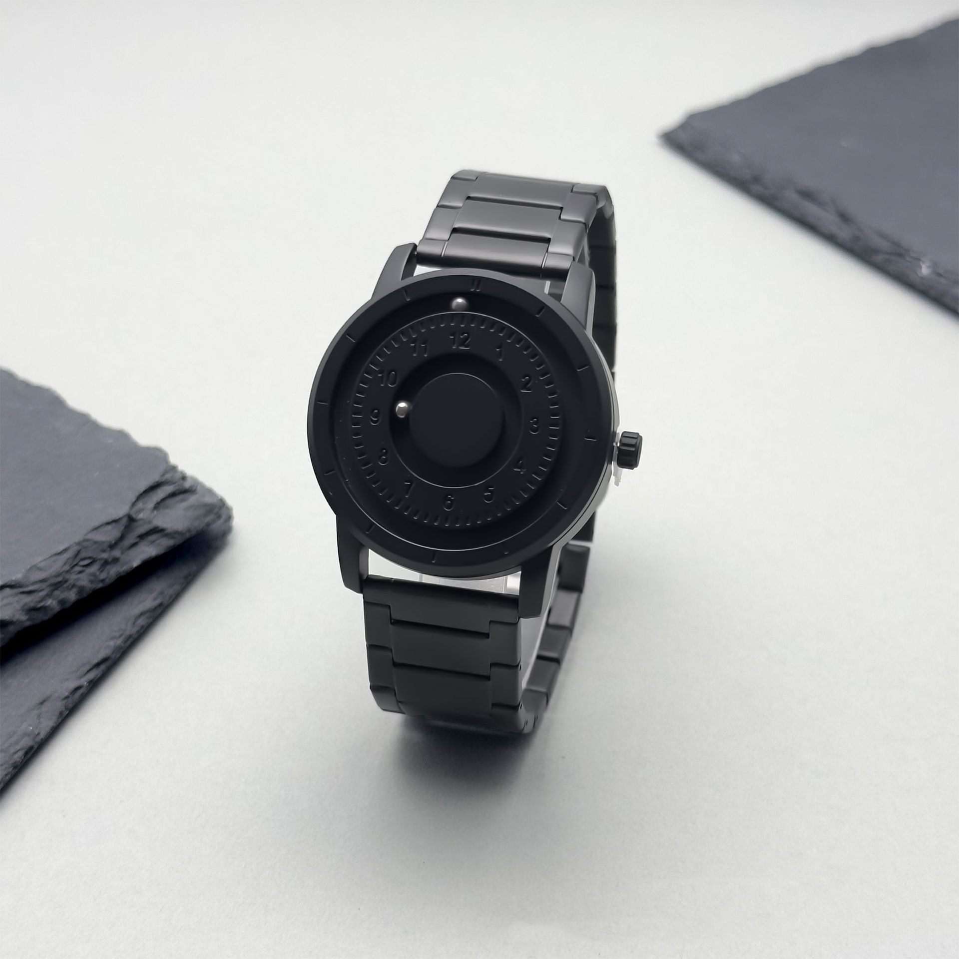 Magnetic Floating Black Technology Creative Personality Waterproof Imported Movement Unisex Quartz Watch - Image 3