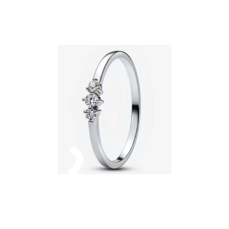 Panda Dora S925 Silver Ring with Pavé Set Sparkling Starlight Bow, Fashionable Elegant Women's Ring, Cuban Chain Pair Ring - Image 15