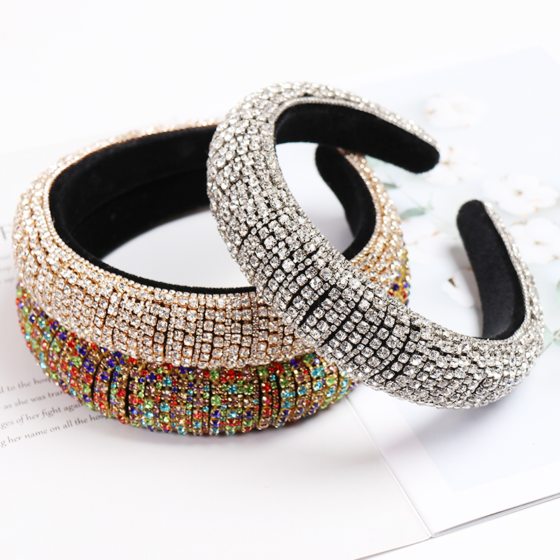 Baroque Full Crystal Hair Bands For Women Lady Luxury Shiny Padded Diamond Headband Hair Hoop Fashion Hair Accessories - Image 4
