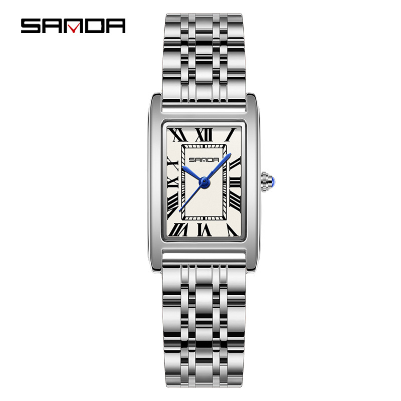 SANDA New Couple Watches Square Waterproof Quartz Watches Minimalist Three-Hand Roman Dial Men's and Women's Wristwatches - Image 24
