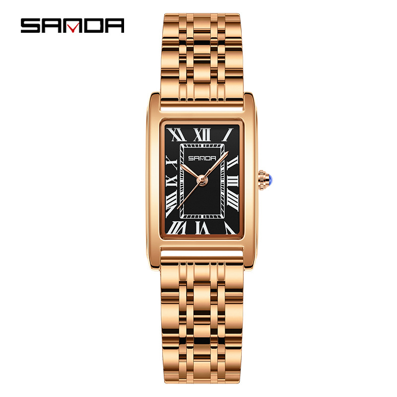 SANDA New Couple Watches Square Waterproof Quartz Watches Minimalist Three-Hand Roman Dial Men's and Women's Wristwatches - Image 23