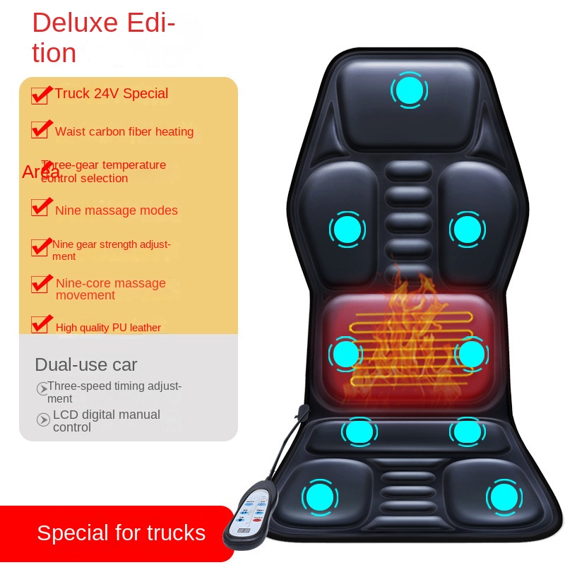 Car and Home Cervical Massager Multi-functional Heating Vibration Neck and Back Massage Cushion Seat Pad - Image 5