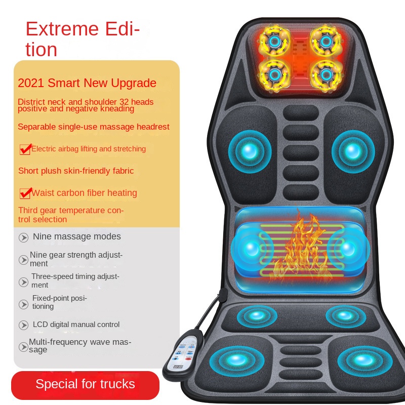 Car and Home Cervical Massager Multi-functional Heating Vibration Neck and Back Massage Cushion Seat Pad - Image 9