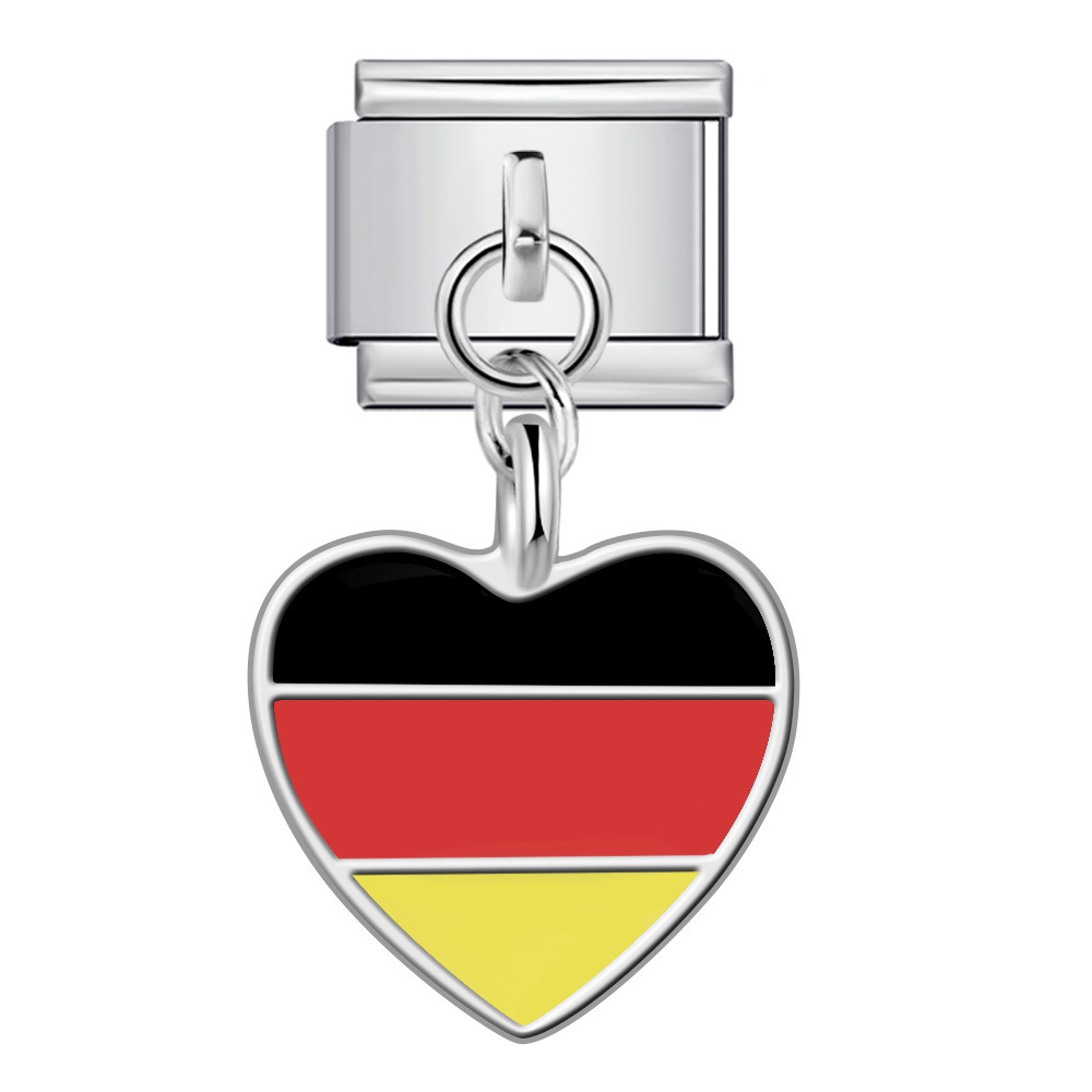 Love Flag Pendant Italian Module Bracelet Single Hook DIY Elastic Splicing Titanium Steel Strap Chain - Image 13
