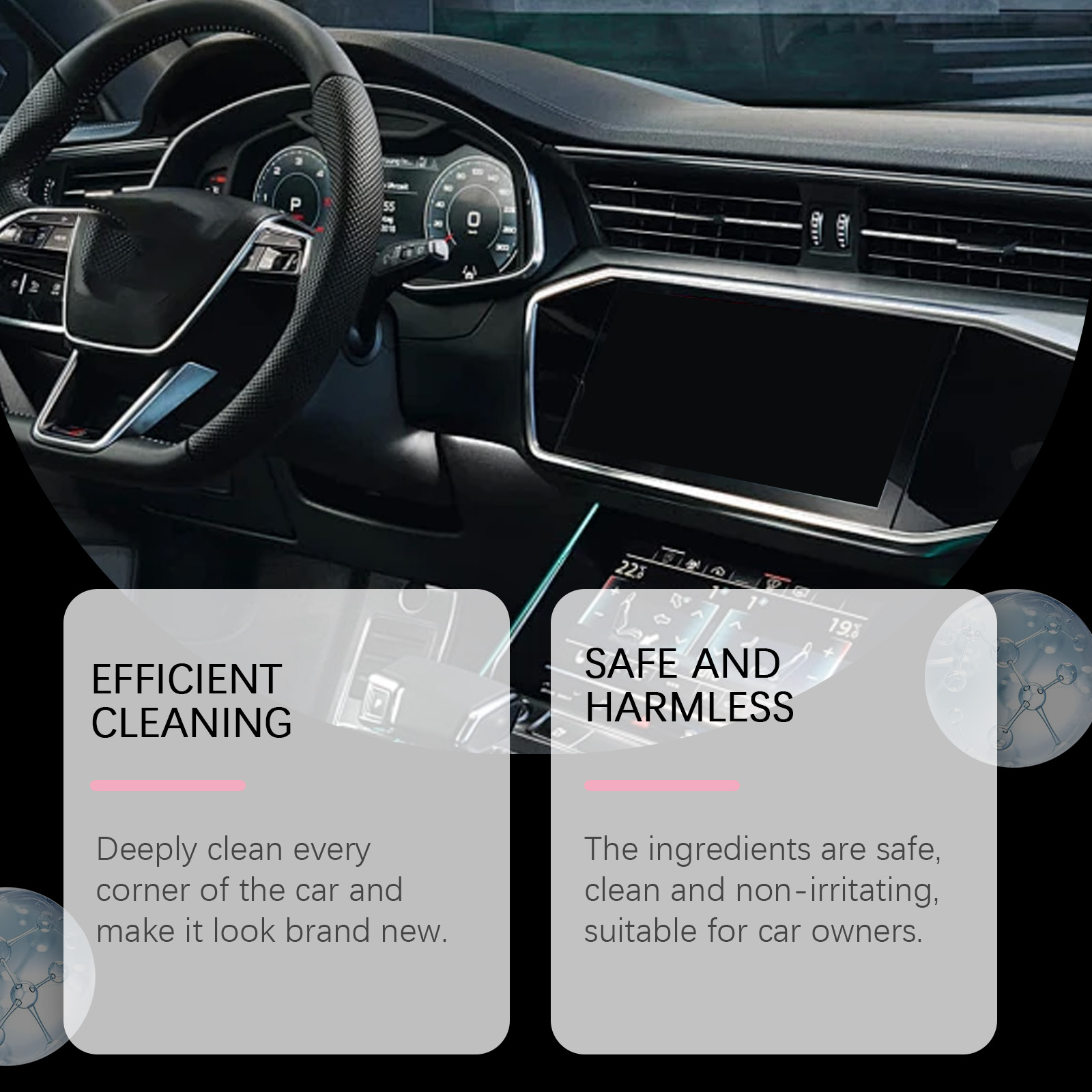 Homonth Car Interior Cleaner, Interior Decoration Soft Seat Steering Wheel Cleaning Refurbishment Decontamination Maintenance Agent - Image 4