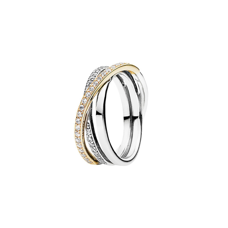 Panda Dora S925 Silver Ring with Pavé Set Sparkling Starlight Bow, Fashionable Elegant Women's Ring, Cuban Chain Pair Ring - Image 11