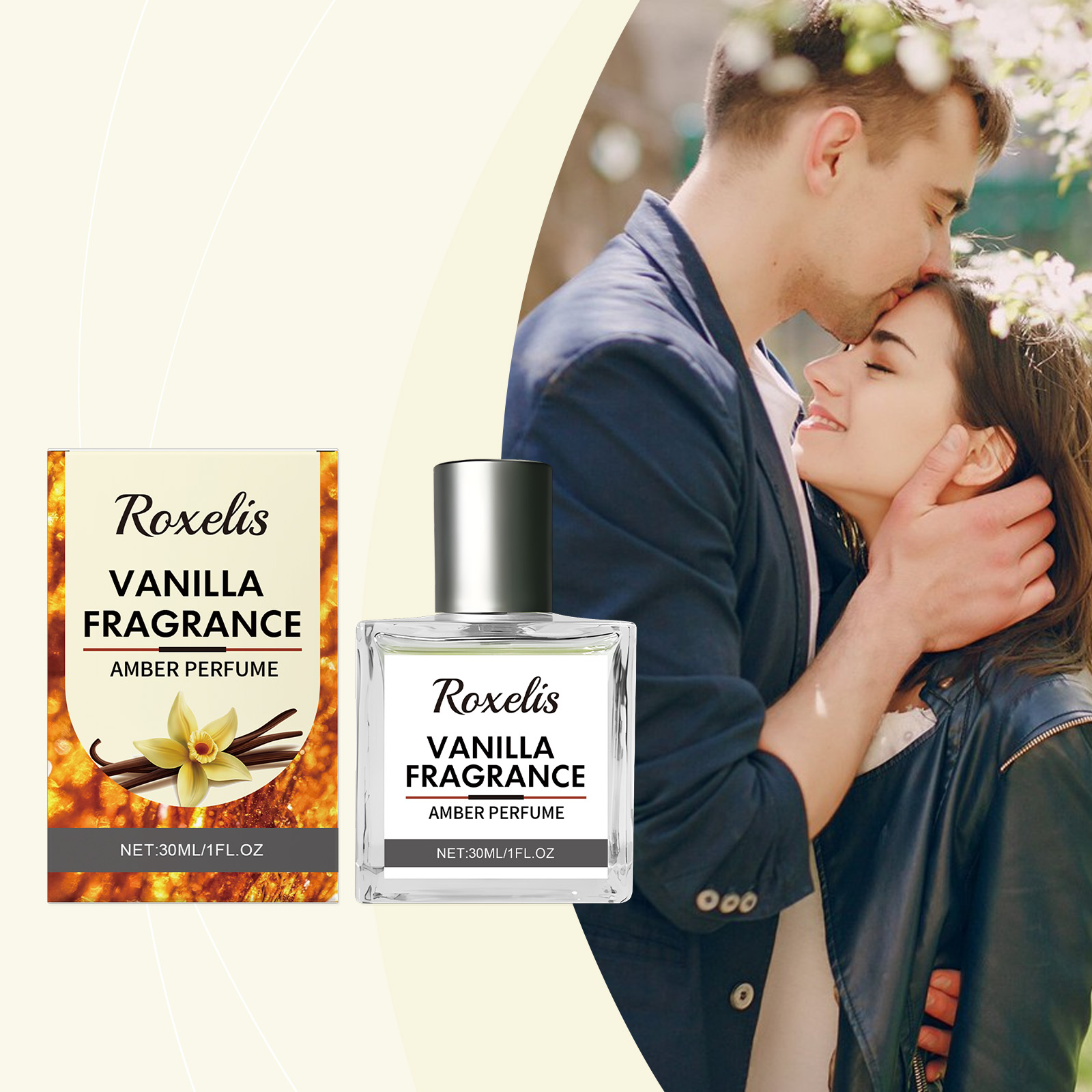 Roxelis Vanilla Amber Eau De Toilette Natural Fresh Light Elegant Stay Fragrance Daily Dating Charm Niche Perfume Carry - Image 2