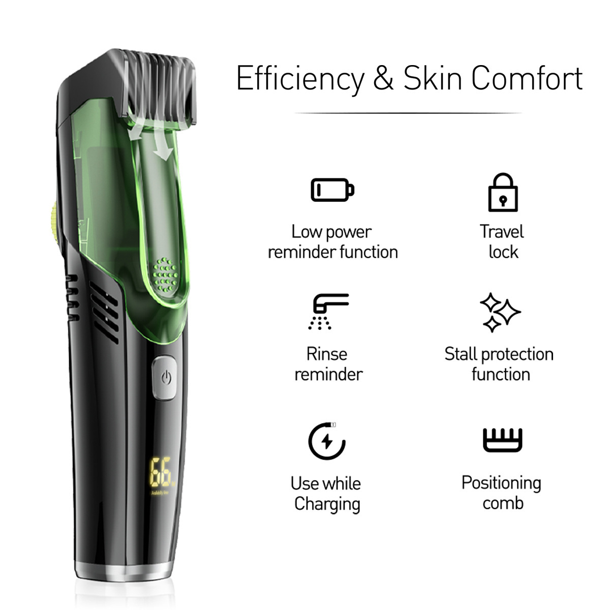 Automatic hair suction electric hair clipper with high-power anti water and electric thrusters and digital hair clippers - Image 2