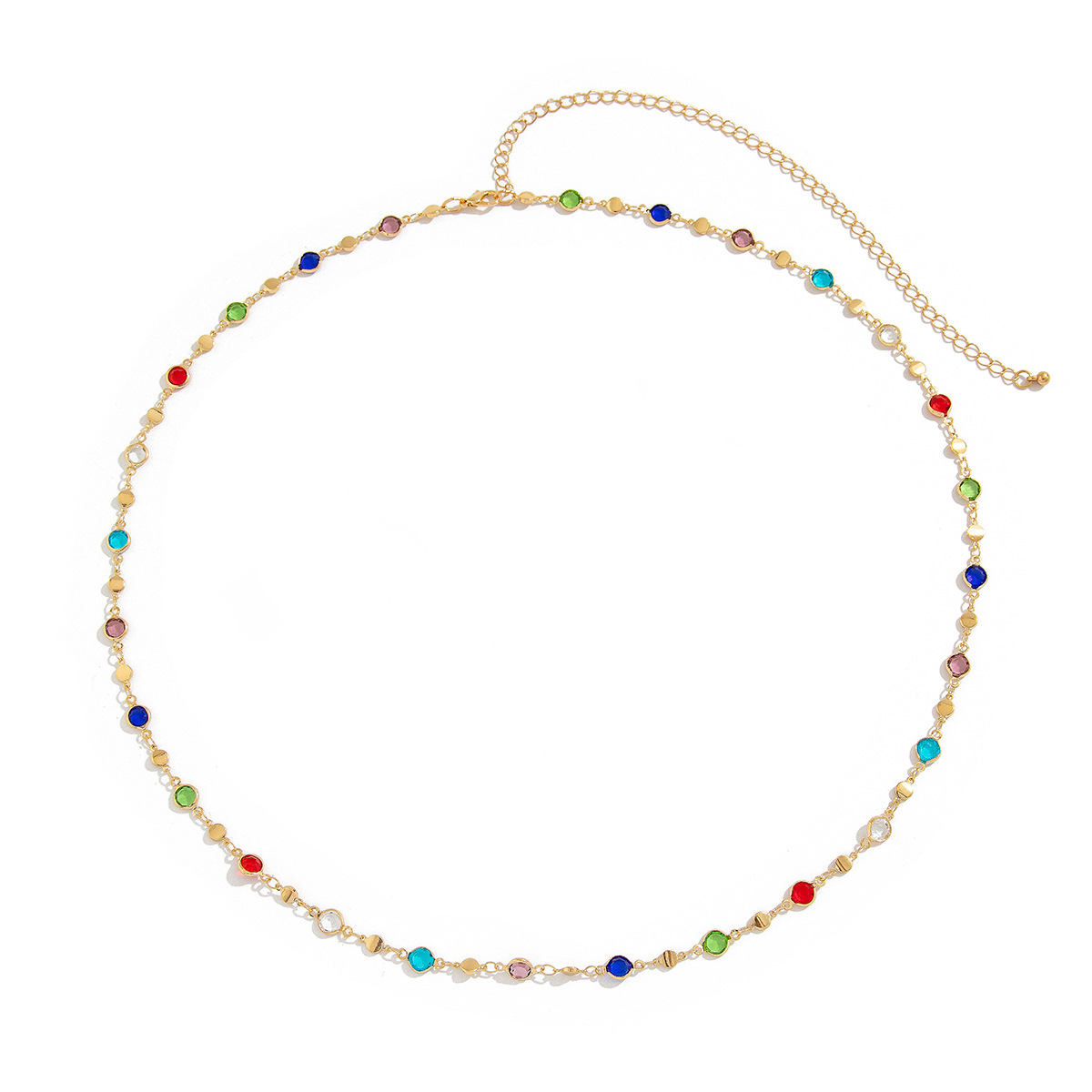 Bohemian style inlaid colorful crystal body chain ins style alloy versatile waist chain - Image 5