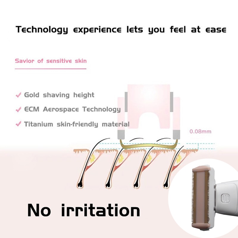 Electric Lady Shaver Razor Flawless Body Hair Shaver Painless Bikini Trimmer USB Rechargeable Fast Hair Shaving Machine - Image 3