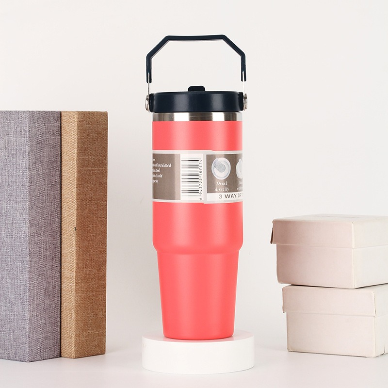 20oz30ozPortable Car Cup Stainless Steel Cup Travel Sports Water Bottle With Handle Cover Coffee Tumbler Cup - Image 16