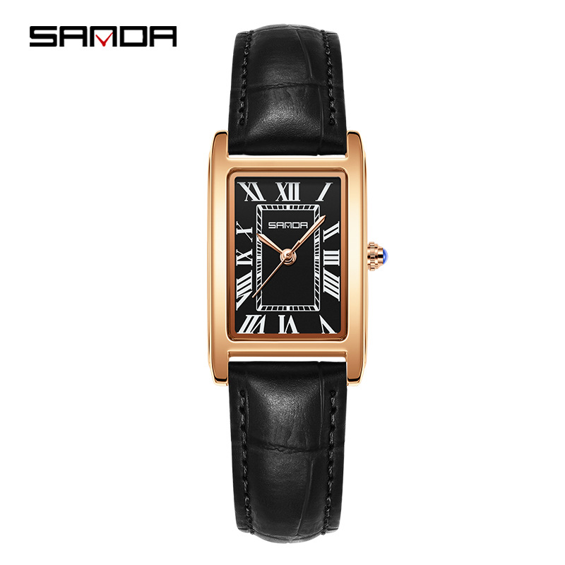 SANDA New Couple Watches Square Waterproof Quartz Watches Minimalist Three-Hand Roman Dial Men's and Women's Wristwatches - Image 15