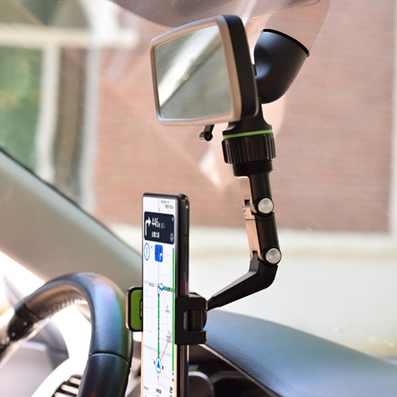 Car Phone Holder Multifunctional 360 Degree Rotatable Auto Rearview Mirror Seat Hanging Clip Bracket Cell Phone Holder for Car - Image 2