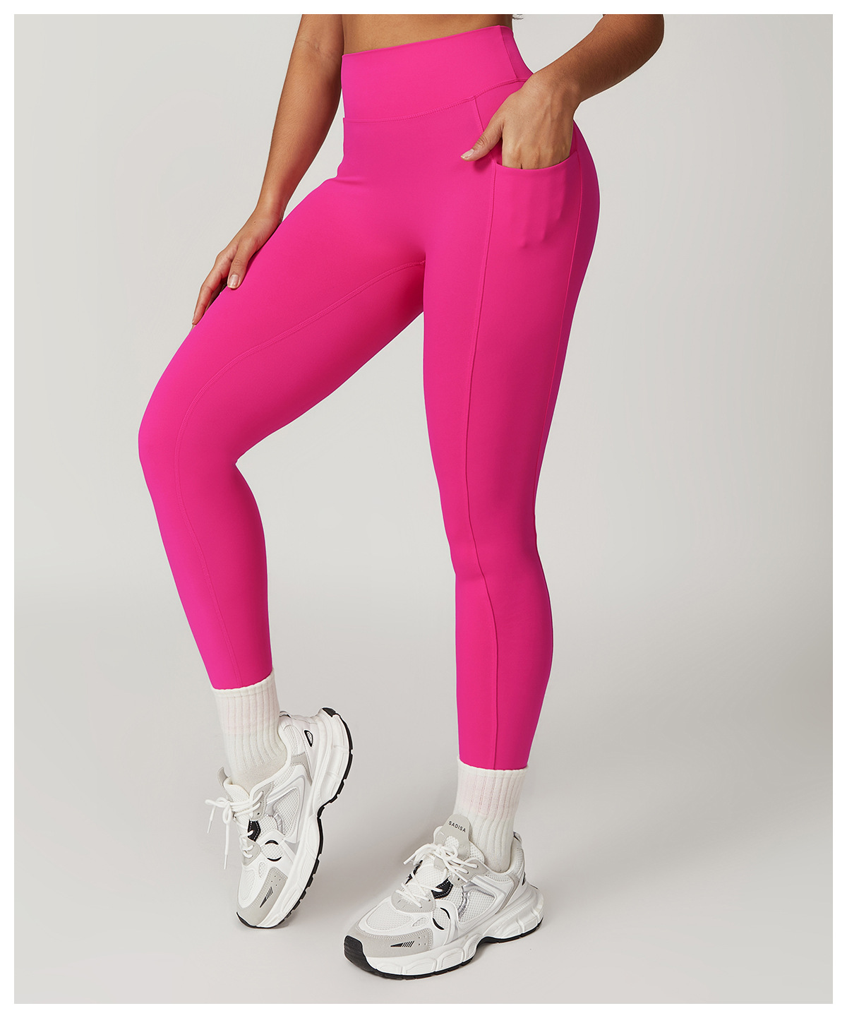Quick drying tight fitting hip lifting yoga pants high waisted fitness pants for outdoor running exercise - Image 6