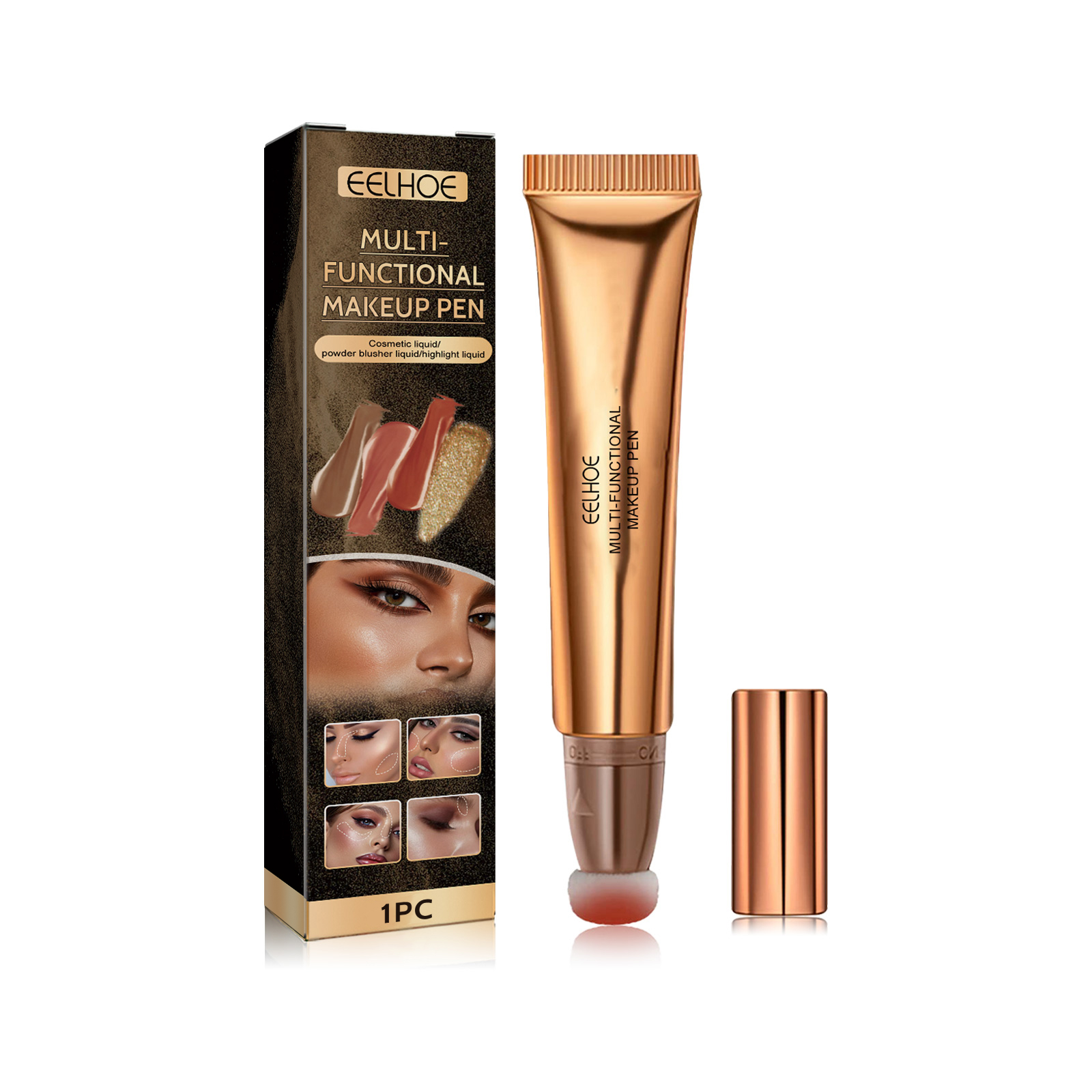 EELHOE Multifunctional Makeup Pen, Face Light Highlight Natural Three-Dimensional Liquid Contour Beauty Stick - Image 14