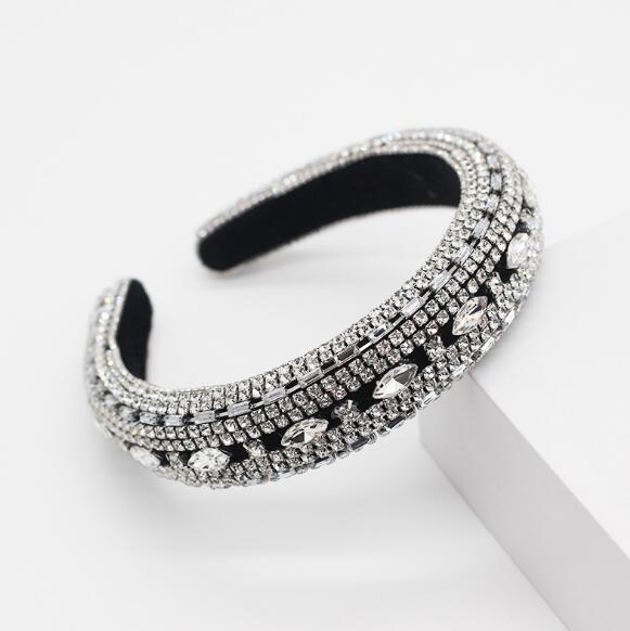 Baroque Full Crystal Hair Bands For Women Lady Luxury Shiny Padded Diamond Headband Hair Hoop Fashion Hair Accessories - Image 11