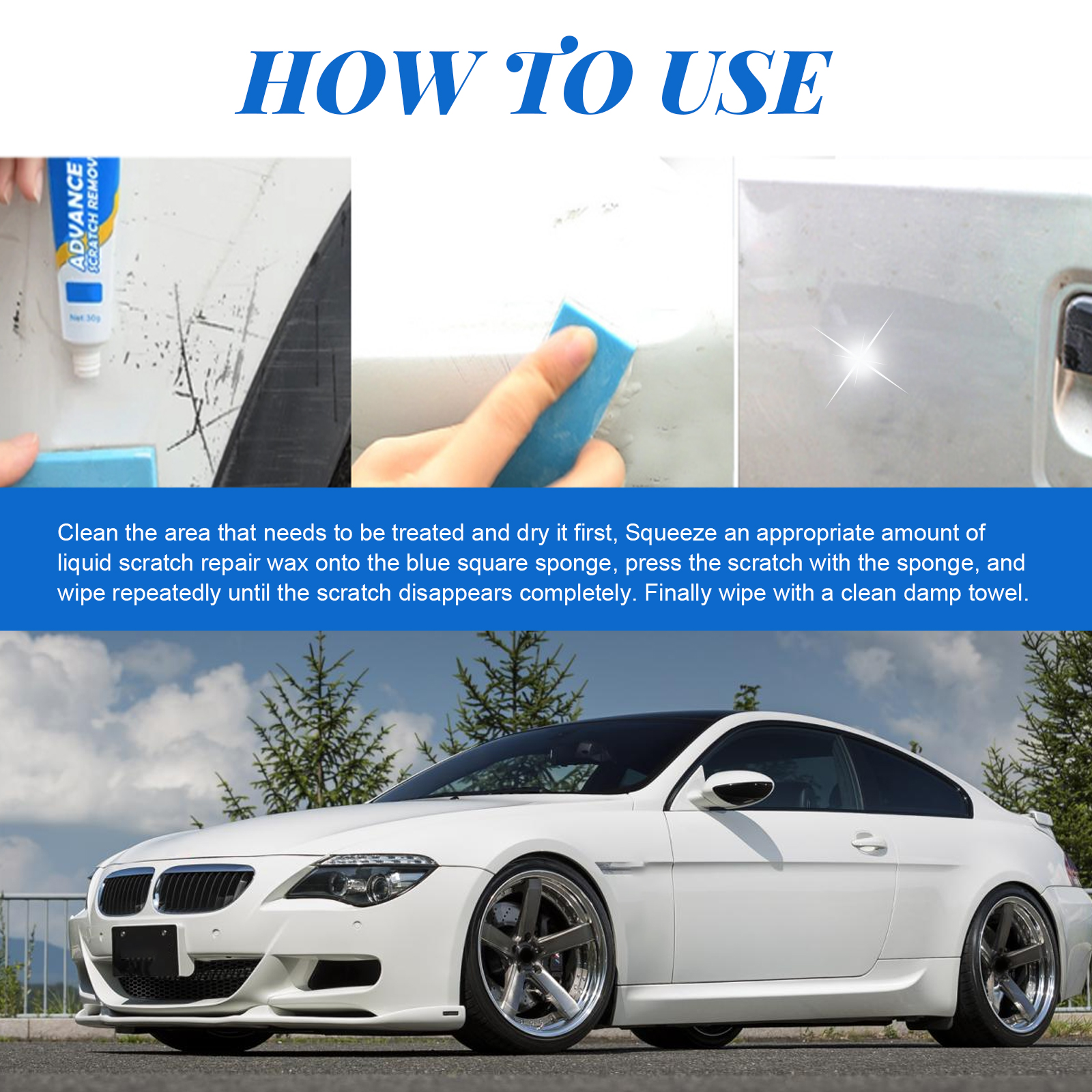 Rayhong Advance Car Scratch Remover Ser, Automotive Finish Cleaning And Polishing Scratch Repair Cream - Image 5