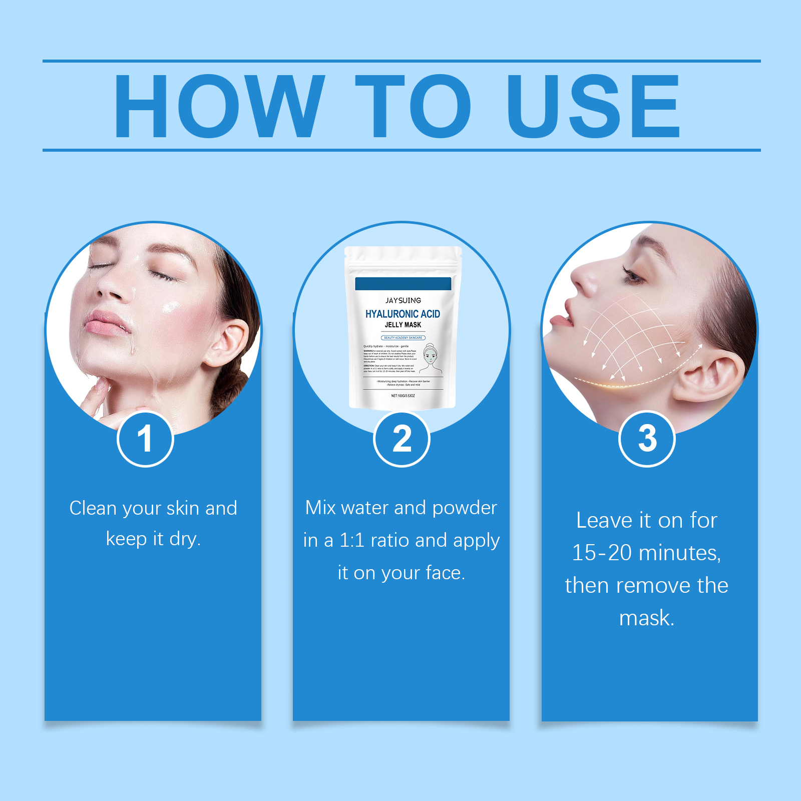 Jaysuing Hyaluronic Acid Moisturizing Mask, Gently Hydrates And Moisturizes Tender, Smooth And Delicate Skin - Image 6