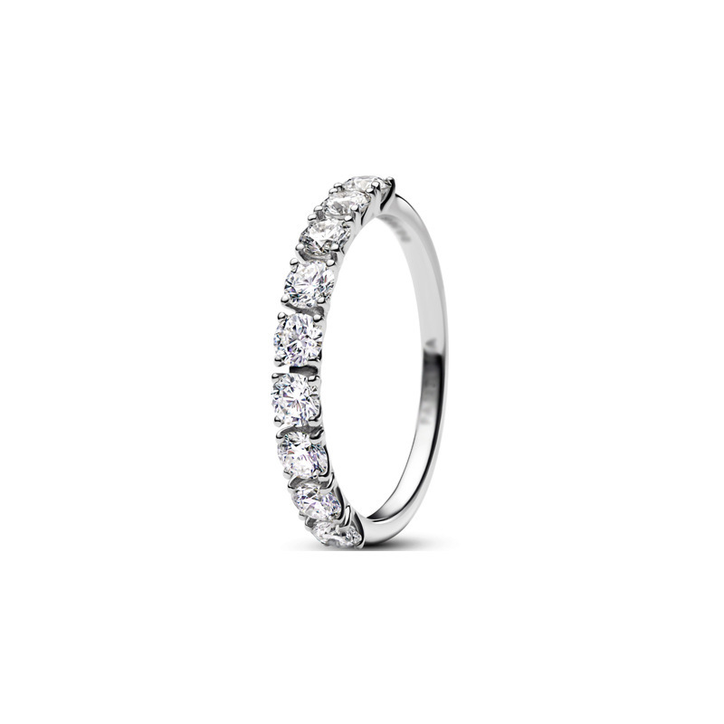 Panda Dora S925 Silver Ring with Pavé Set Sparkling Starlight Bow, Fashionable Elegant Women's Ring, Cuban Chain Pair Ring - Image 14