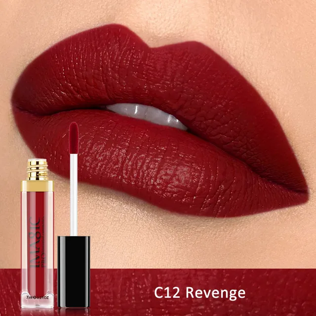 IMAGIC Waterproof Lip Gloss Matte Liquid Lipstick Matte Lipstick Lipkit Cosmetics Makeup Nude 12color - Image 15