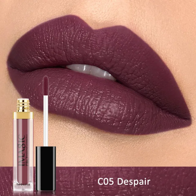 IMAGIC Waterproof Lip Gloss Matte Liquid Lipstick Matte Lipstick Lipkit Cosmetics Makeup Nude 12color - Image 8