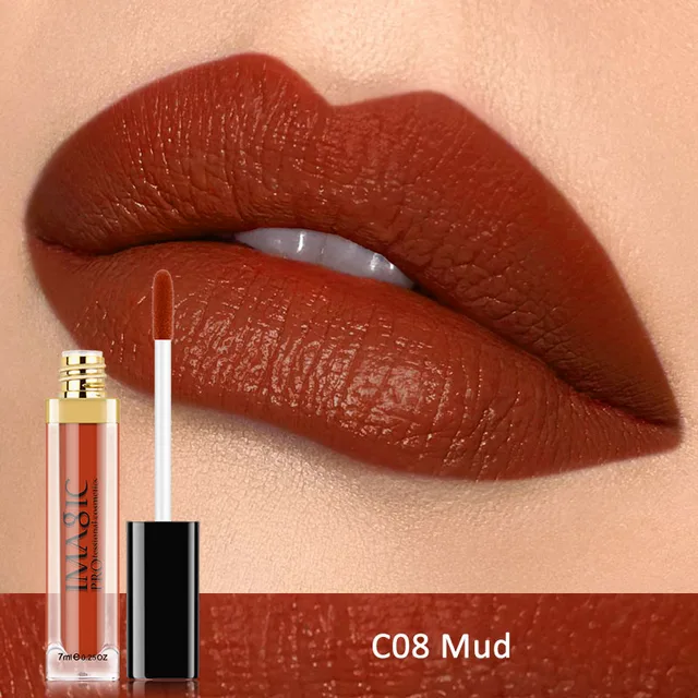 IMAGIC Waterproof Lip Gloss Matte Liquid Lipstick Matte Lipstick Lipkit Cosmetics Makeup Nude 12color - Image 11
