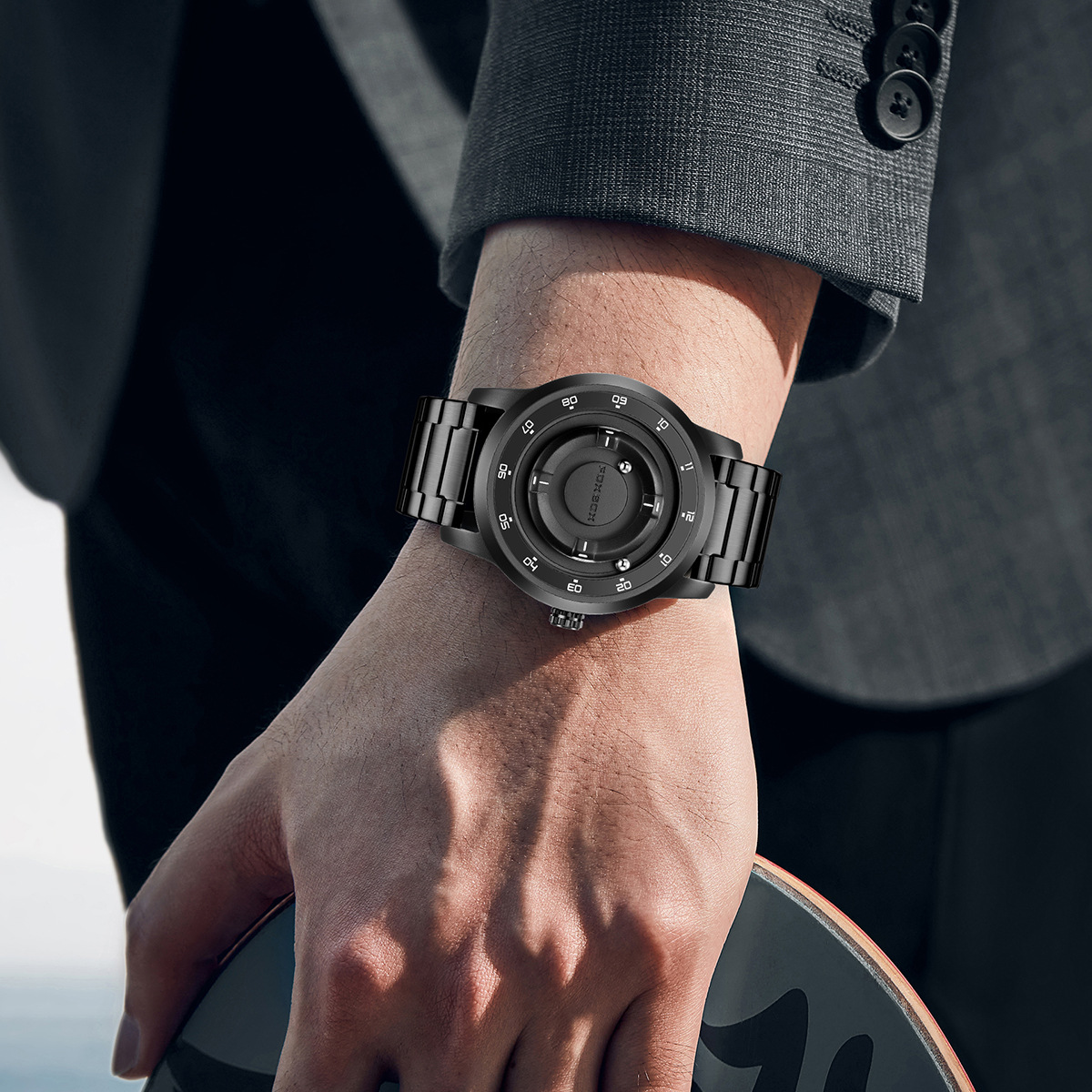 LIGE Fashionable Roman Numeral Men's Multi-Function Quartz Watch with Leather Strap and Water Resistance - Image 2
