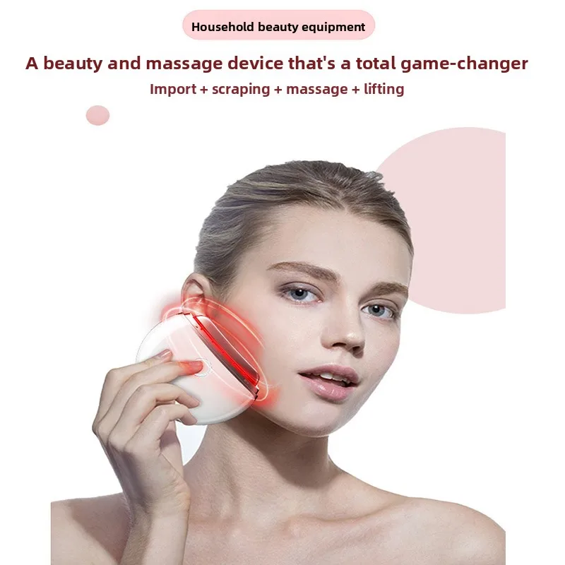 Face Skin Care Machine Electric Scraping Instrument Neck Face Lift EMS Micro Current Vibration Heating Household Beauty Device - Image 2