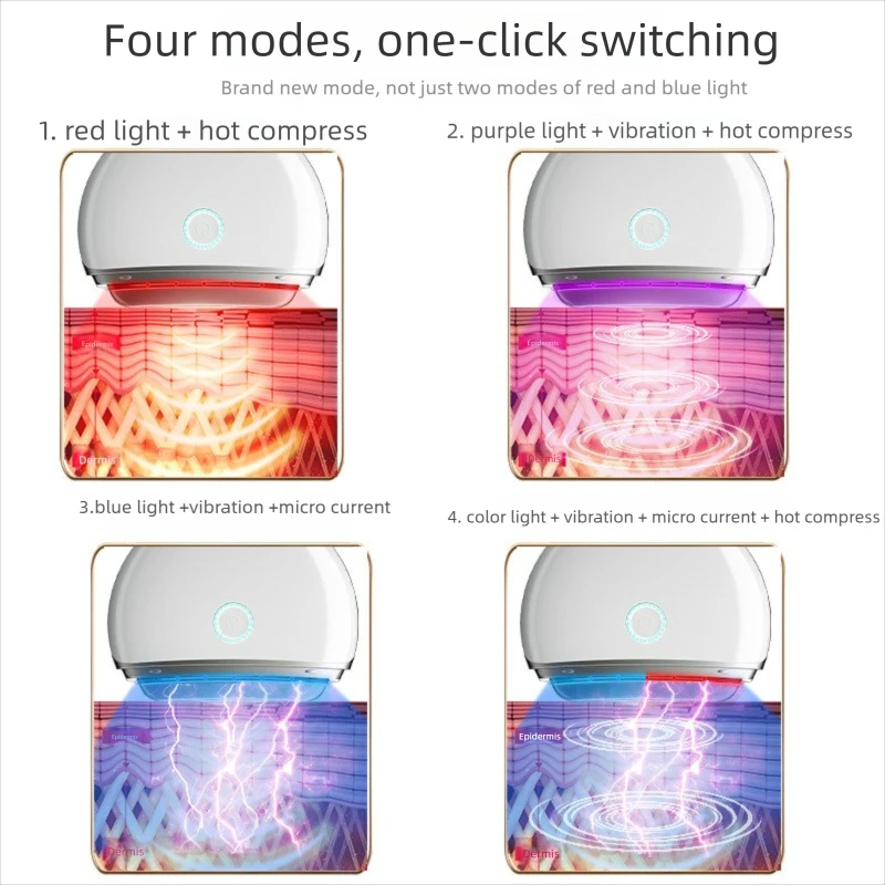 Face Skin Care Machine Electric Scraping Instrument Neck Face Lift EMS Micro Current Vibration Heating Household Beauty Device - Image 4