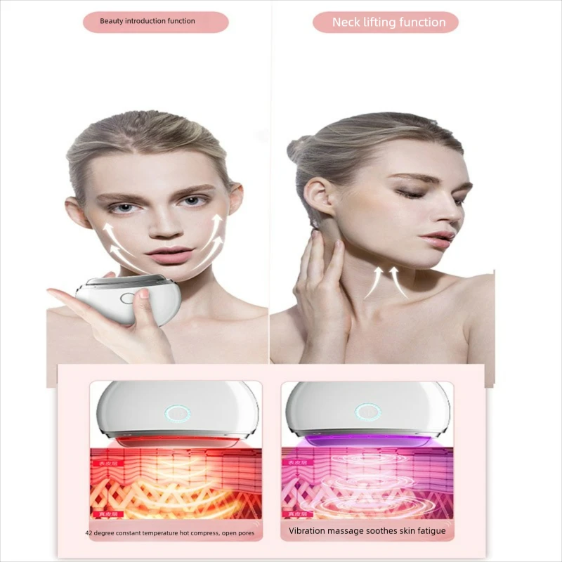 Face Skin Care Machine Electric Scraping Instrument Neck Face Lift EMS Micro Current Vibration Heating Household Beauty Device - Image 6