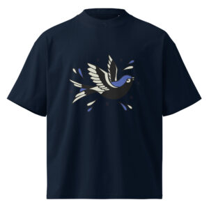 Unisex organic oversized high neck t-shirt