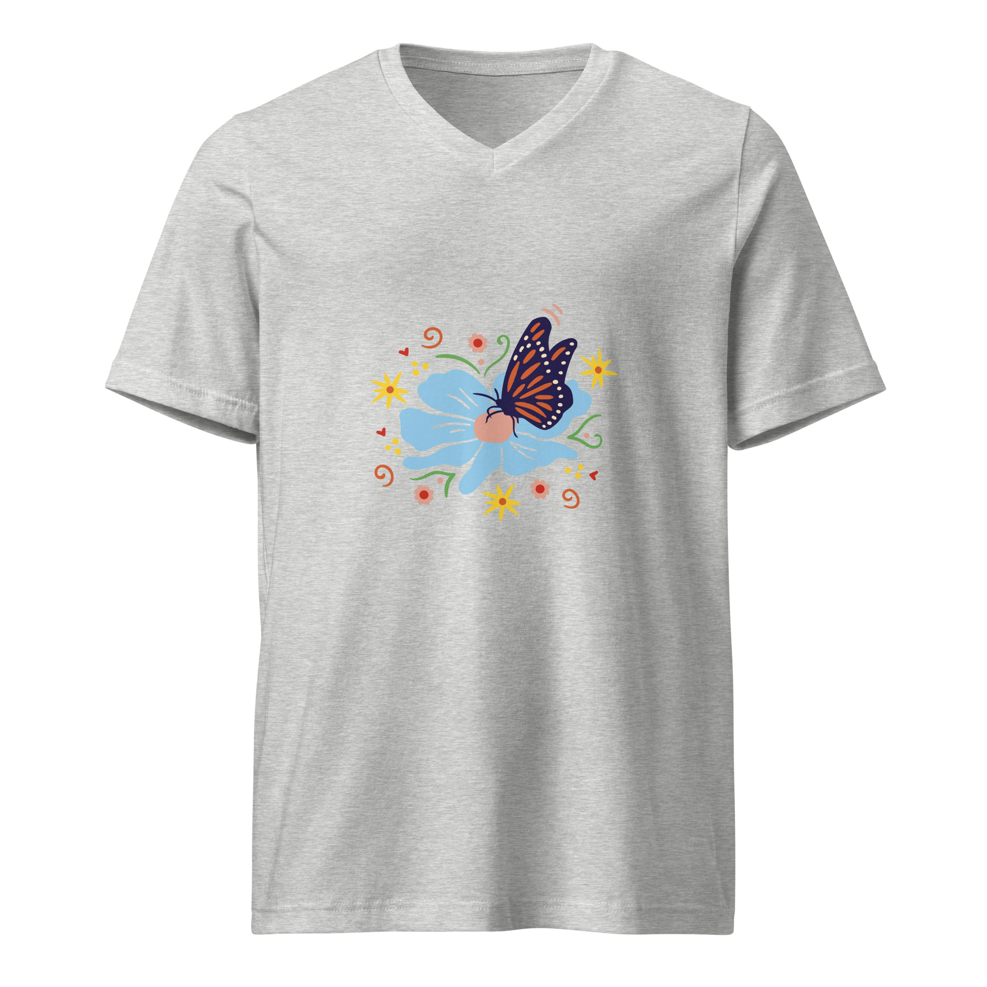 Unisex Short Sleeve V-Neck T-Shirt - Image 4